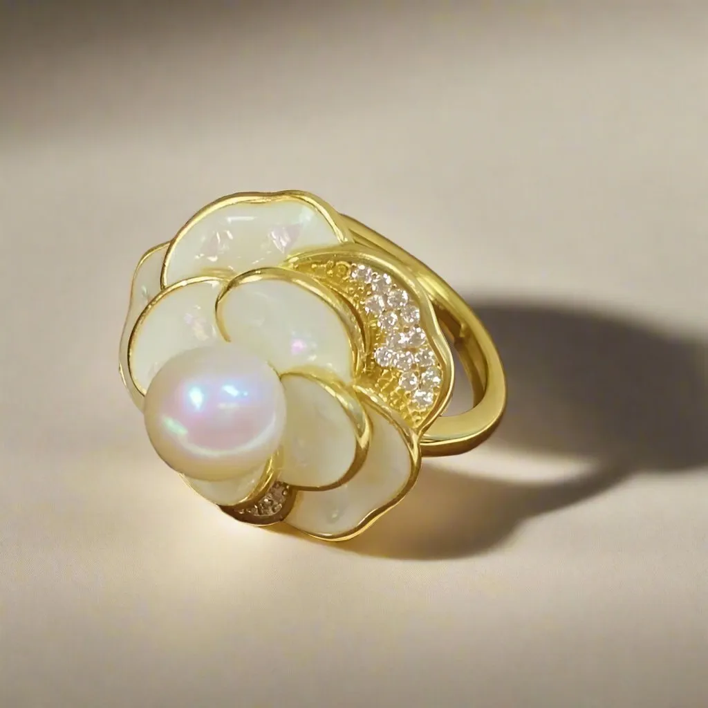 Shell Flower Natural Freshwater Pearl Jewelry Set