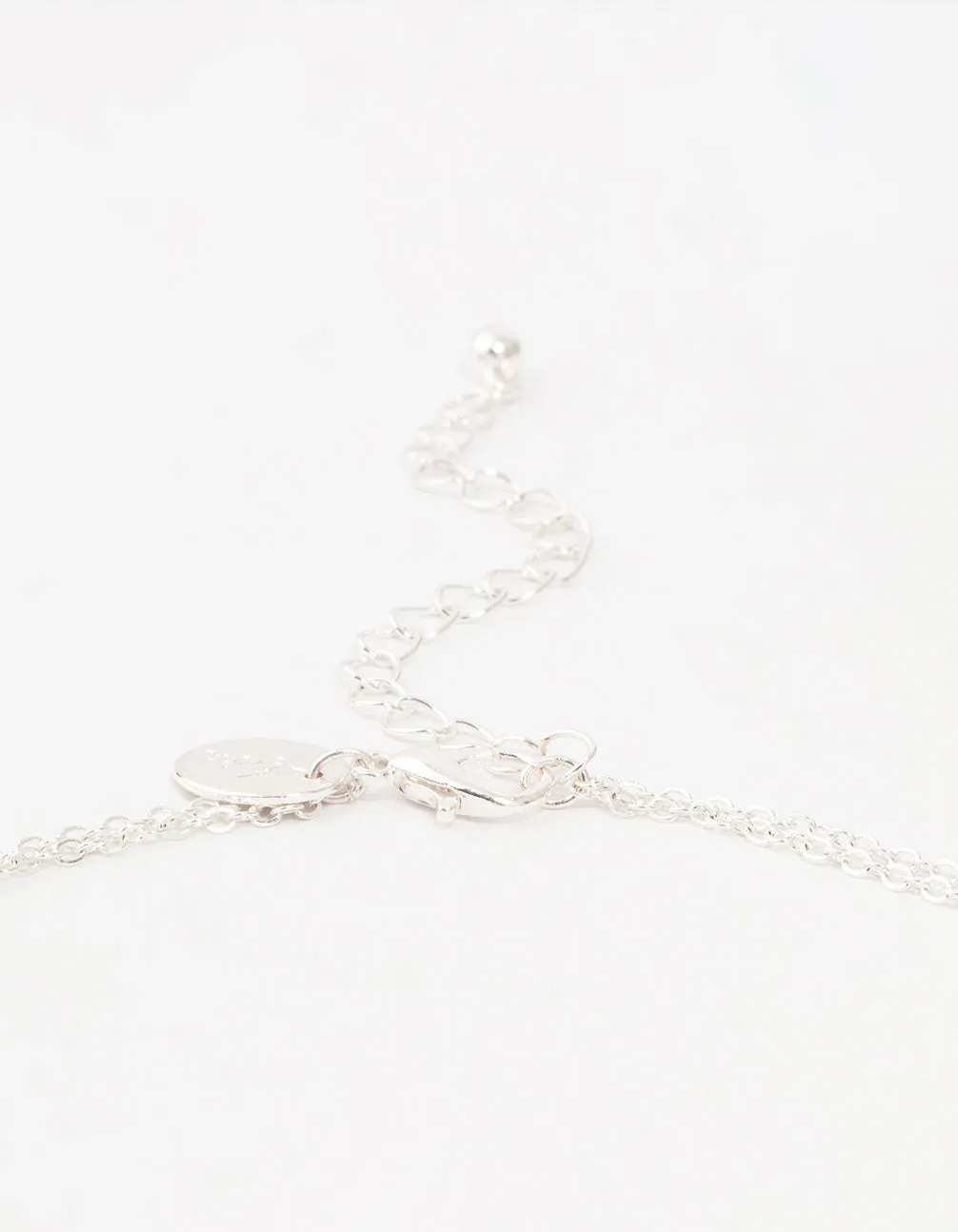 Silver Diamante Flower Layered Necklace