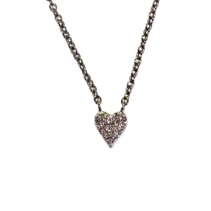 Silver Diamond Heart Necklace