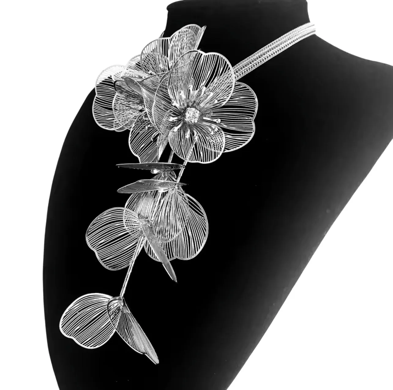 Silver Flower Necklace