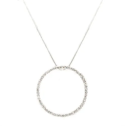 SILVER NECKLACE  #HNN6302_M-SIL-CRY (HG3)