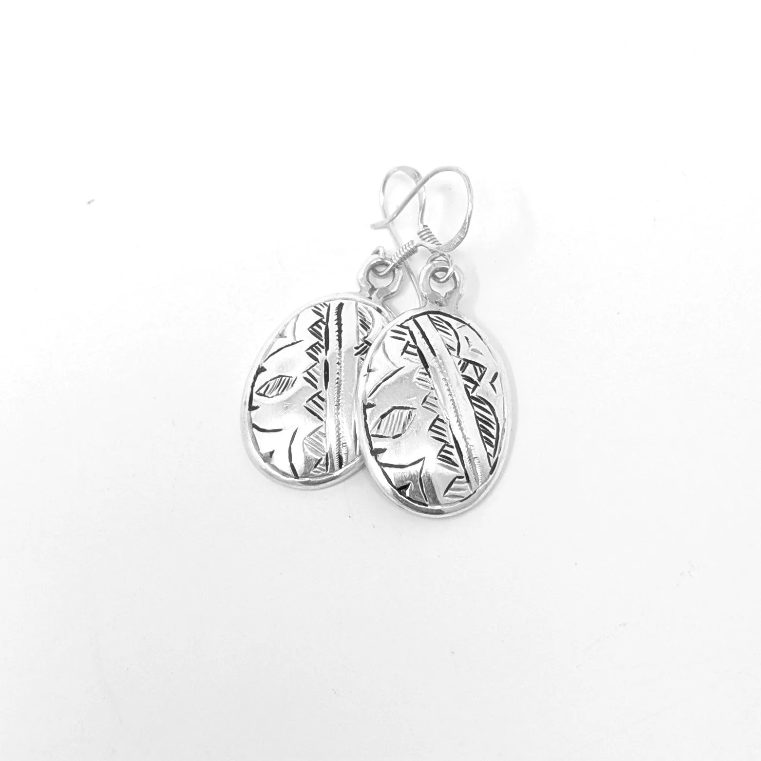 Silver Oval Earrings