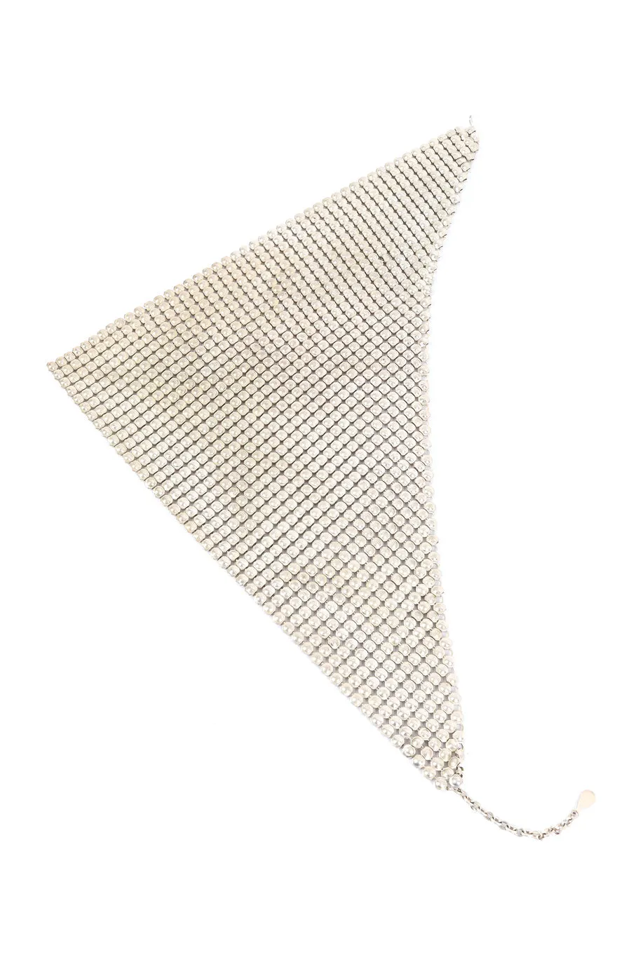Silver Tone Mesh Bib Necklace