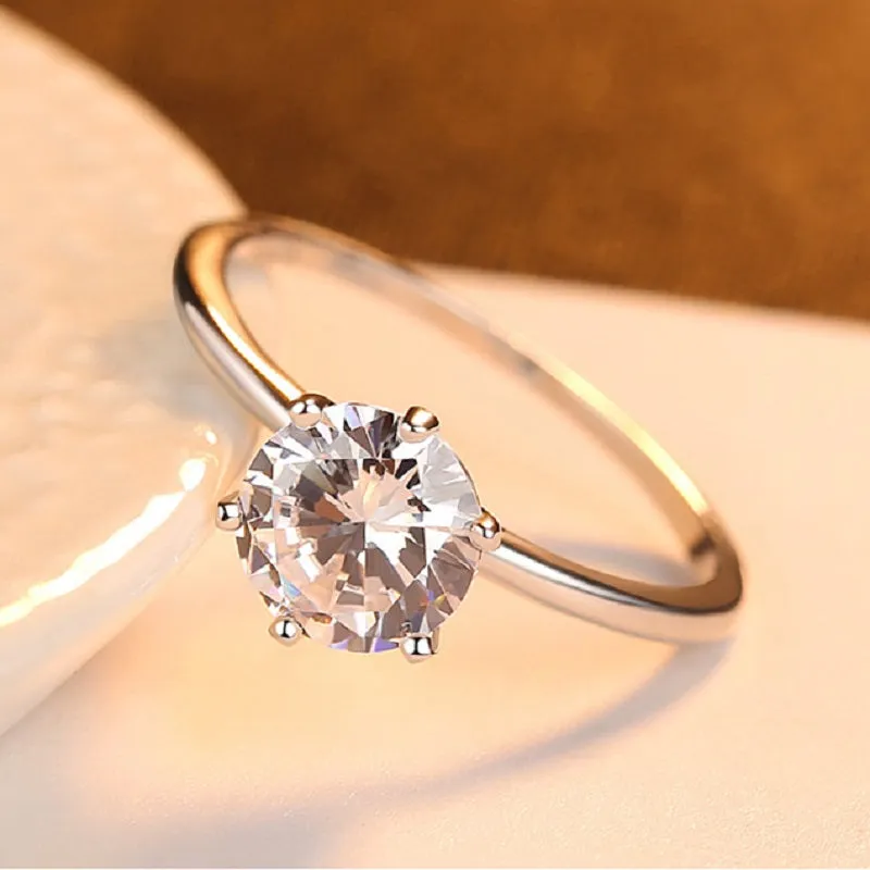 Simple 2 Pcs Set Zirconium Ring