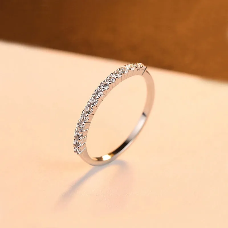 Simple 2 Pcs Set Zirconium Ring