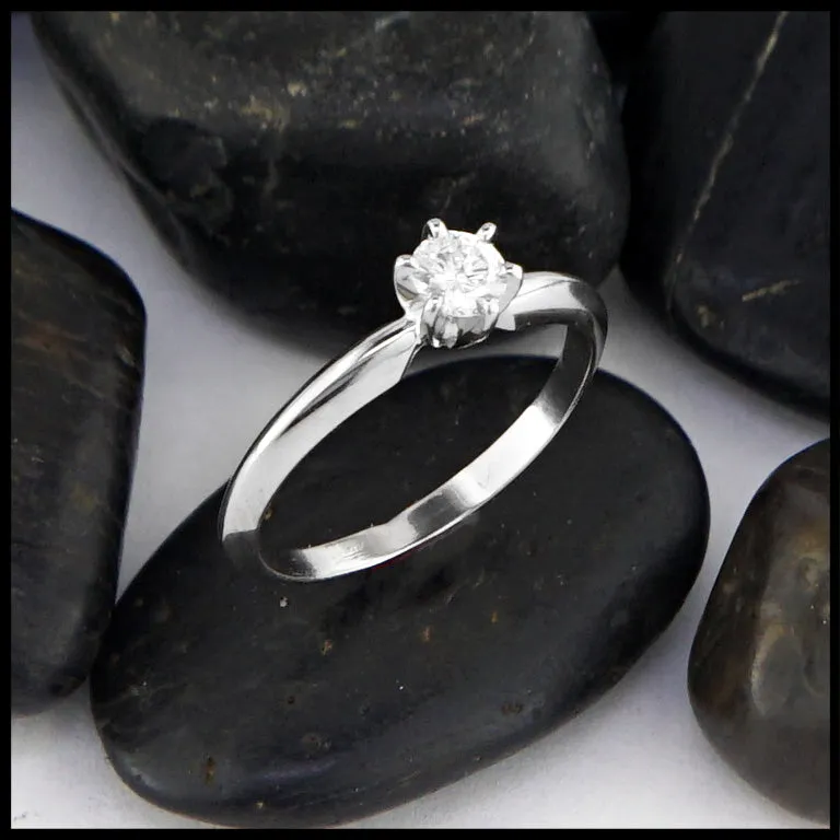 Simple Gold Ring with Reclaimed Diamond