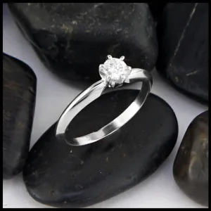 Simple Gold Ring with Reclaimed Diamond