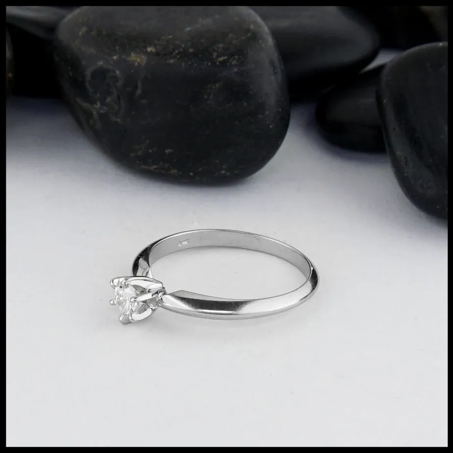 Simple Gold Ring with Reclaimed Diamond