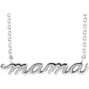 Sincerely, Springer's Mama White Gold Necklace