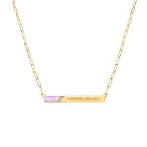 Slash Engravable Necklace with Diamond Accents