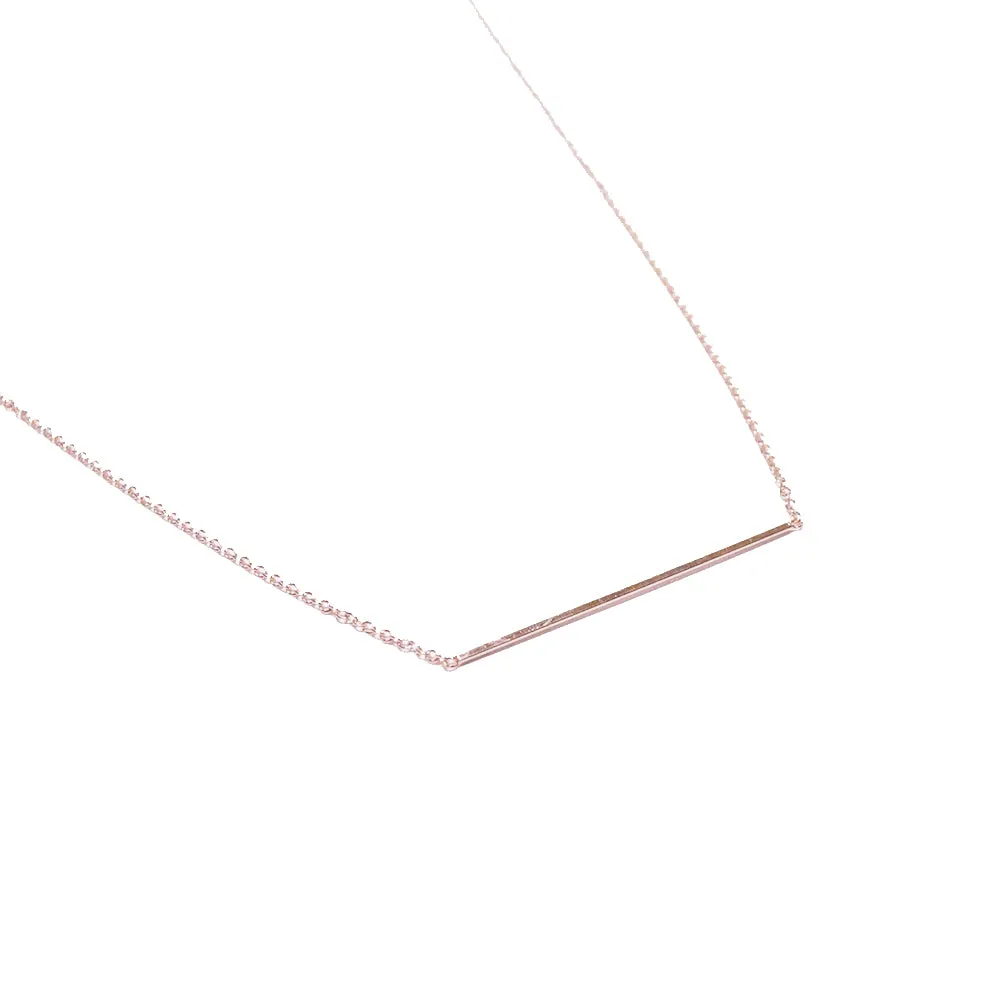 Slim Bar Necklace - Solid 14kt