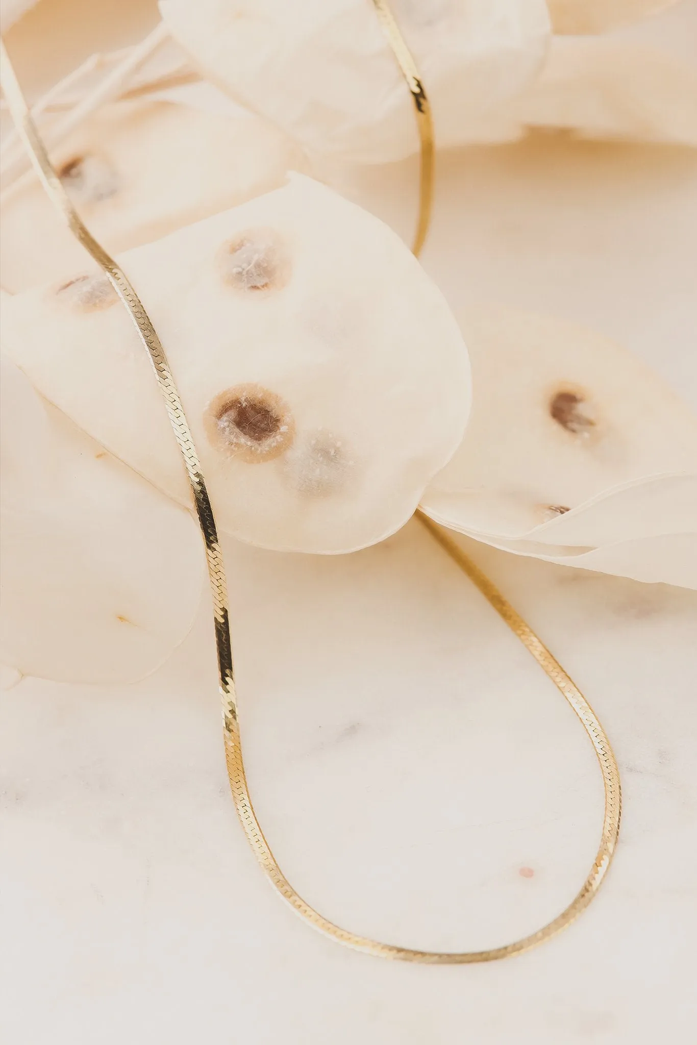 Solid 14k Gold Herringbone Necklace