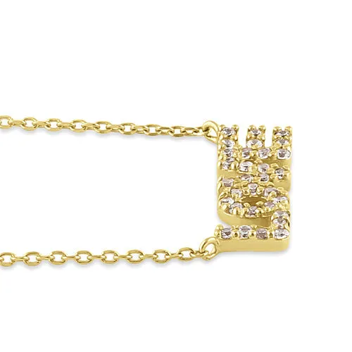 Solid 14K Gold LOVE Diamond Necklace