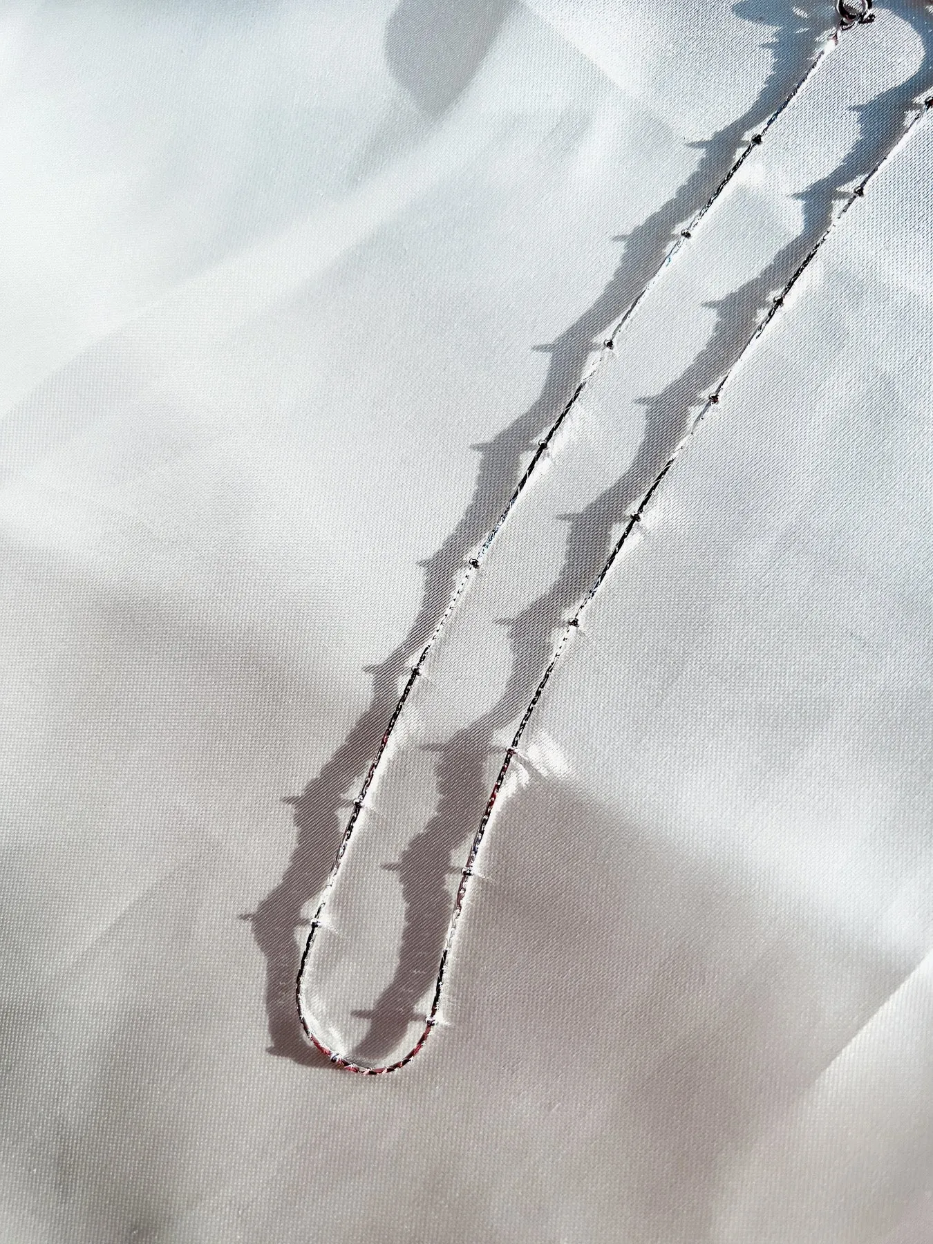 Solid 14k White Gold Delicate Chain Necklace