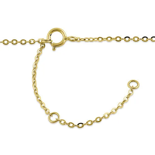 Solid 14K Yellow Gold Bow Diamond Necklace