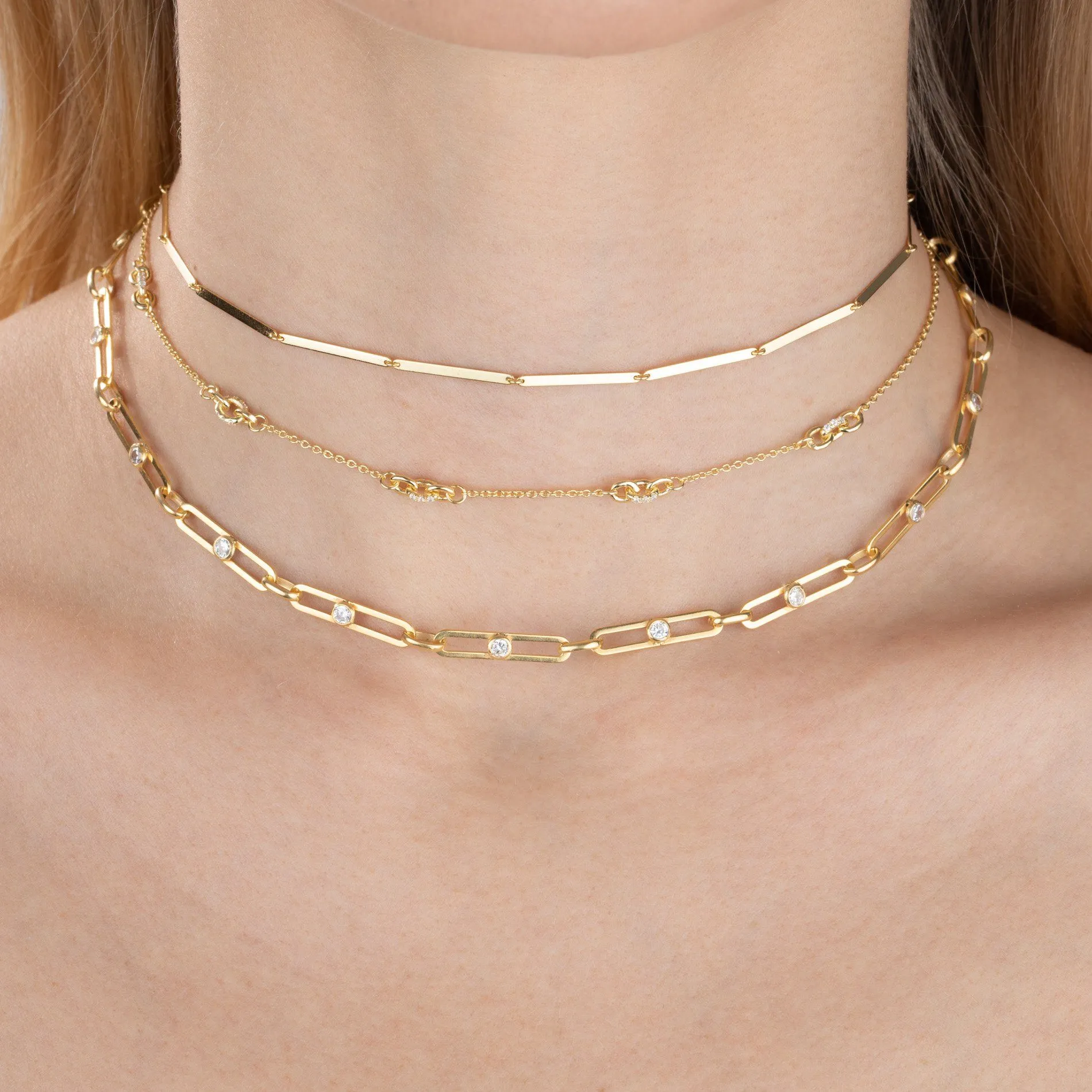 Solid Attached Bar Necklace