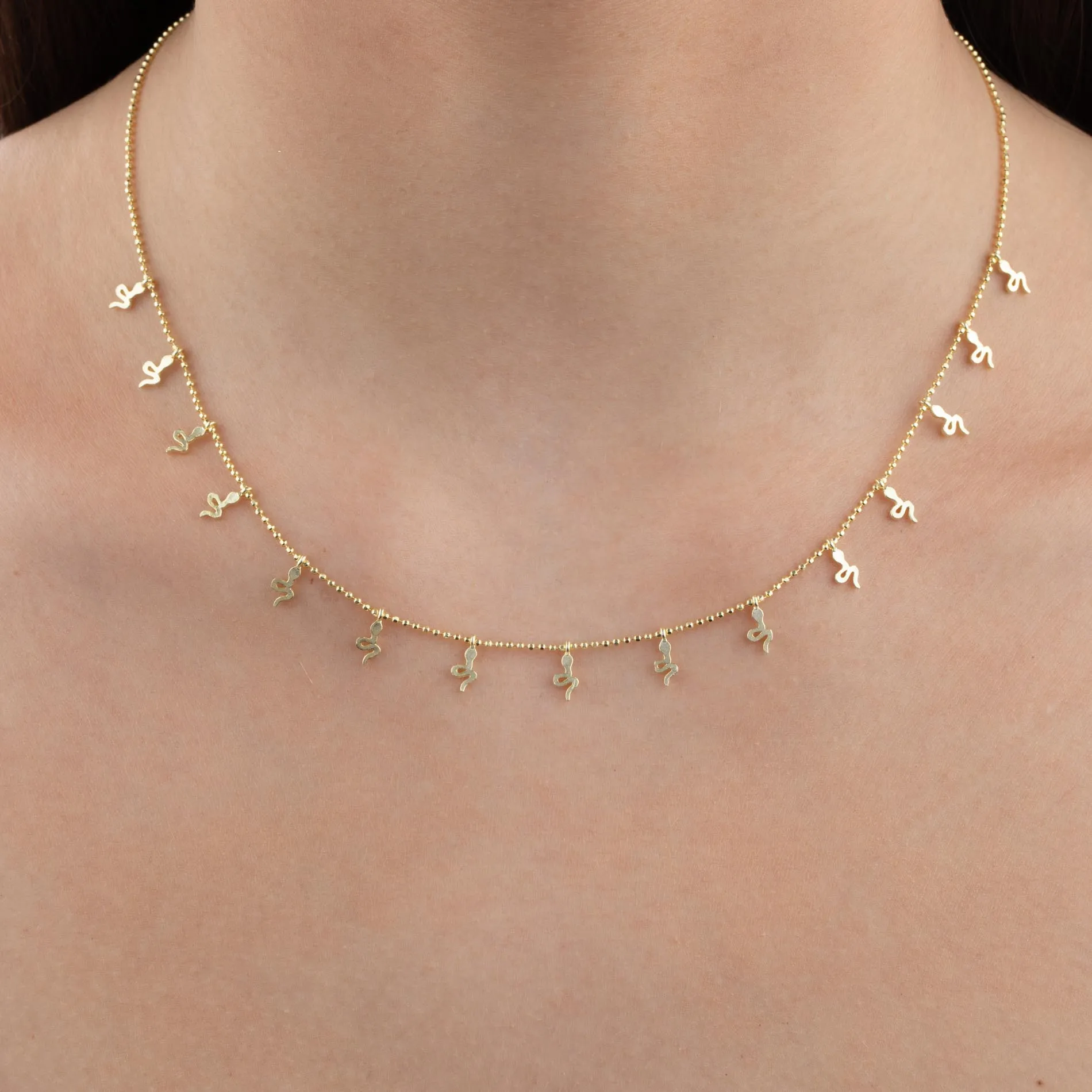 Solid Dangling Snakes Necklace