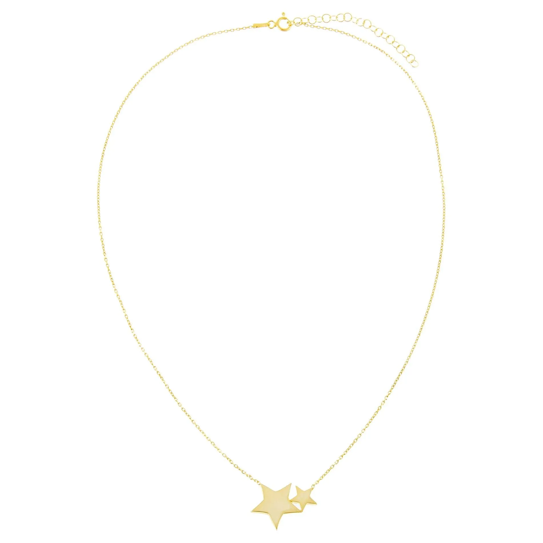 Solid Double Star Necklace