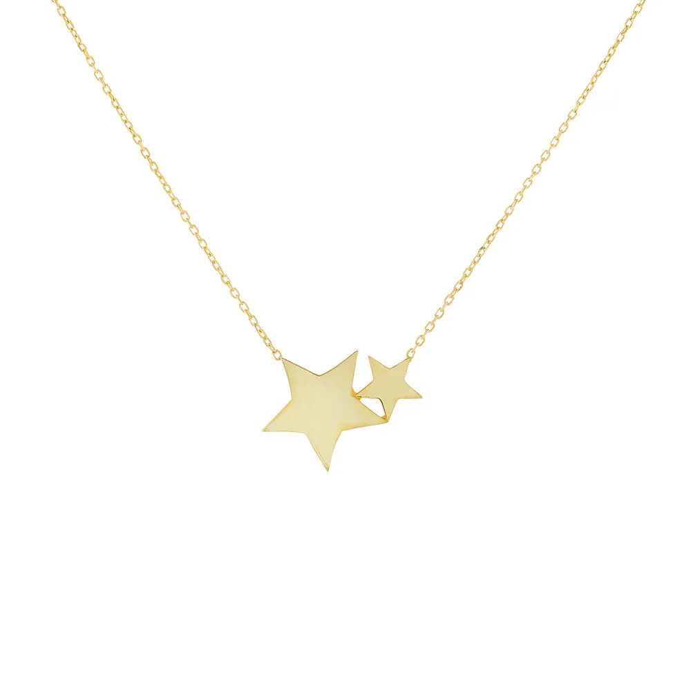 Solid Double Star Necklace