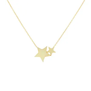 Solid Double Star Necklace