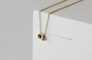 Solid Gold Cone Solitaire 2 Set Diamond Pendant