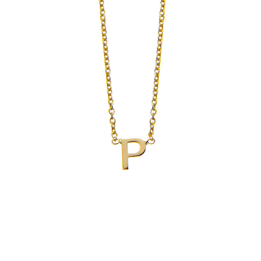 SOLID GOLD INITIAL NECKLACE