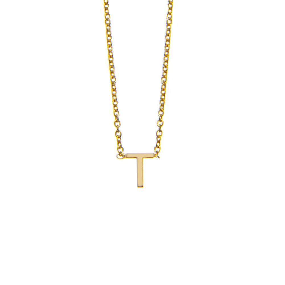 SOLID GOLD INITIAL NECKLACE