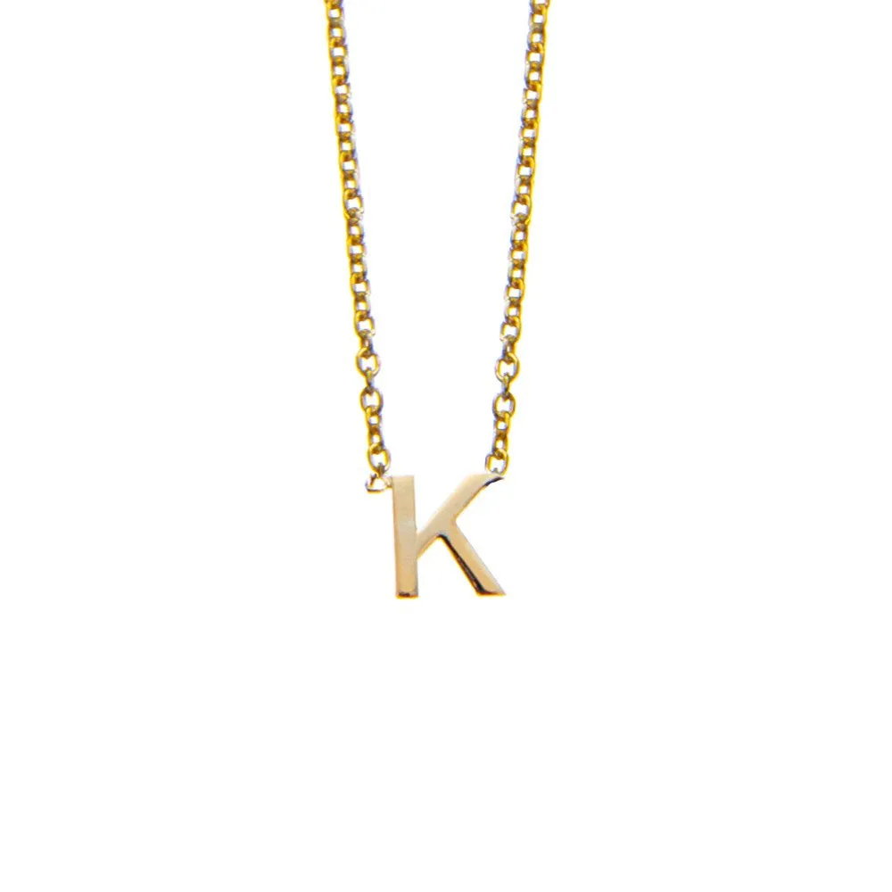 SOLID GOLD INITIAL NECKLACE