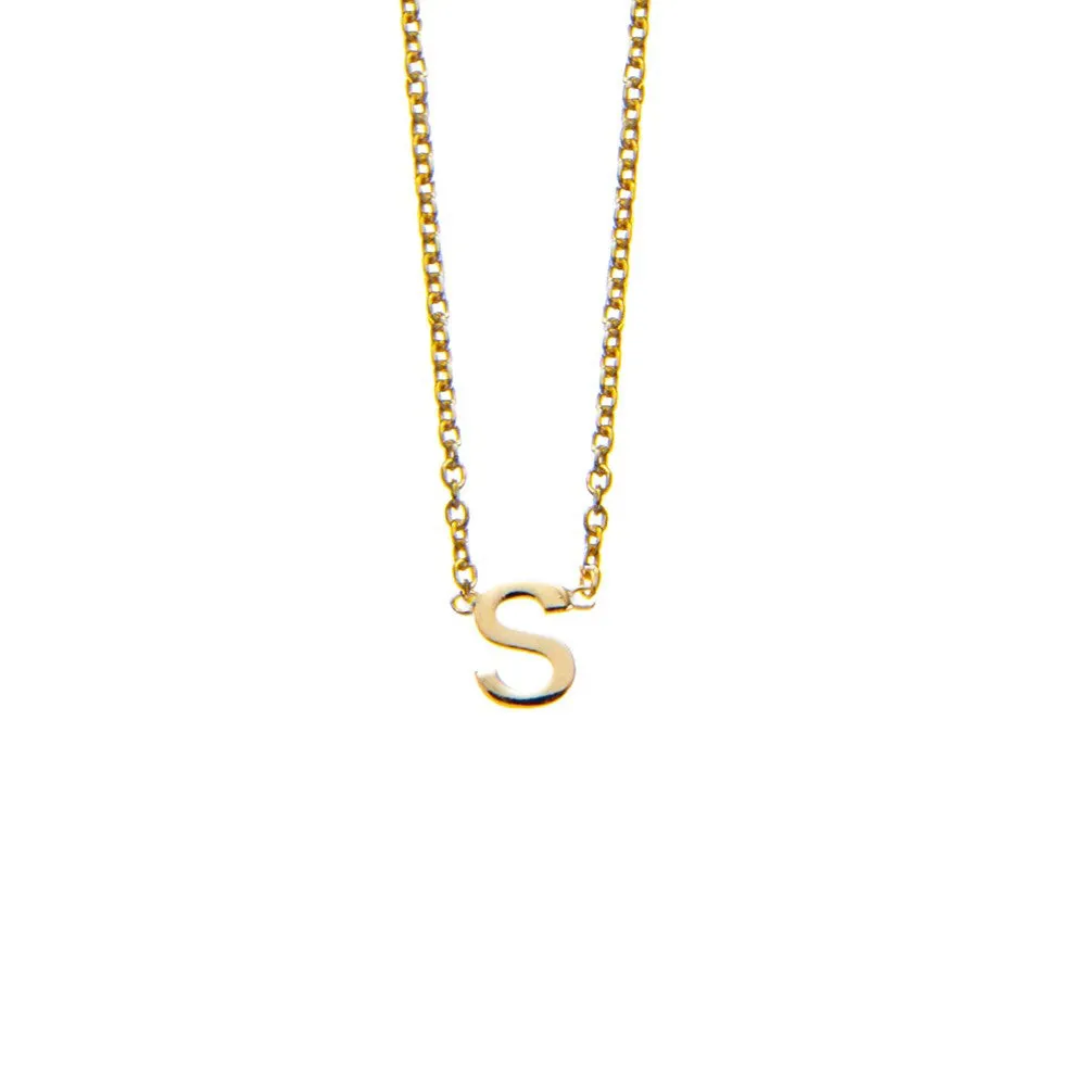 SOLID GOLD INITIAL NECKLACE