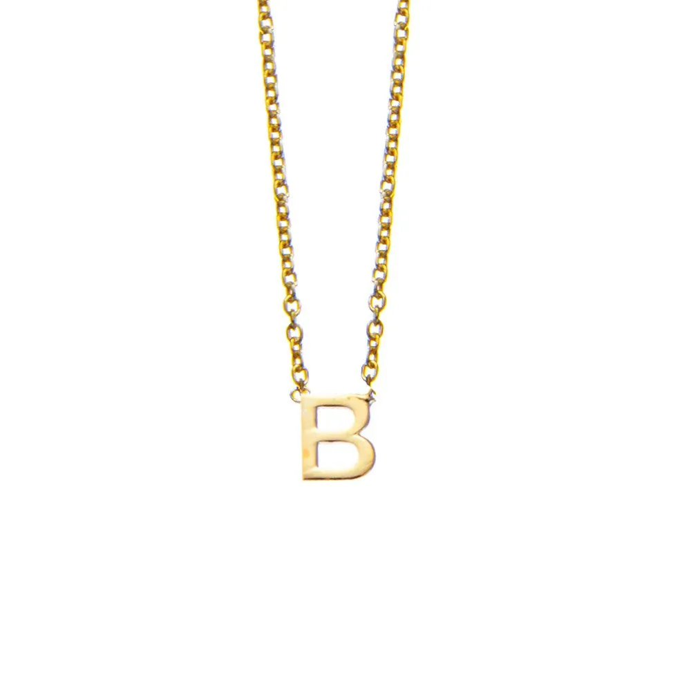 SOLID GOLD INITIAL NECKLACE