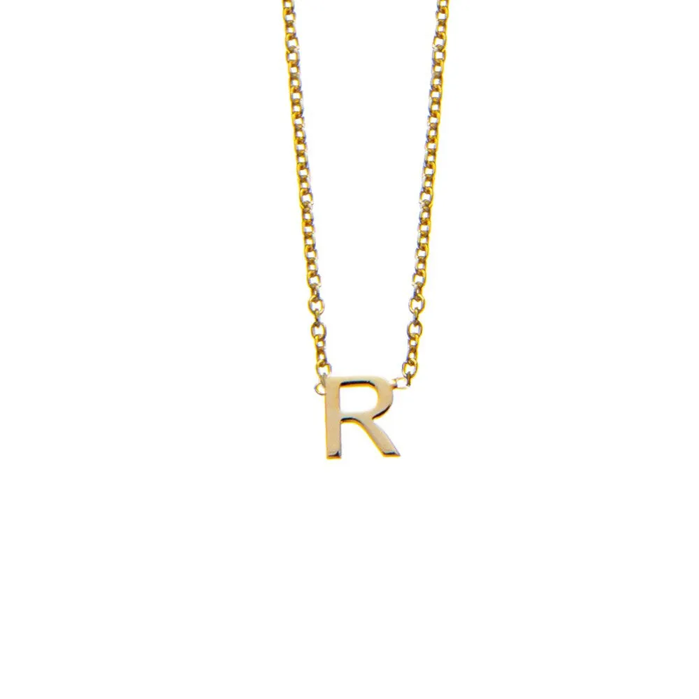 SOLID GOLD INITIAL NECKLACE