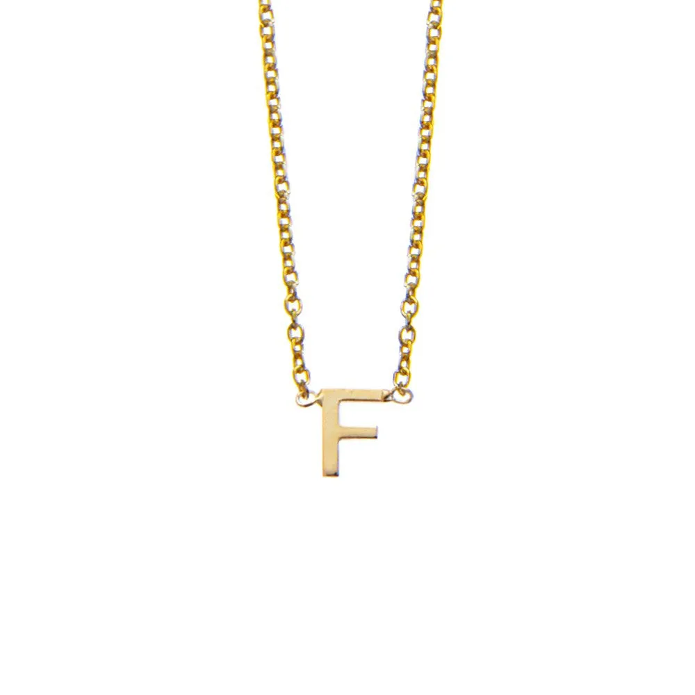 SOLID GOLD INITIAL NECKLACE