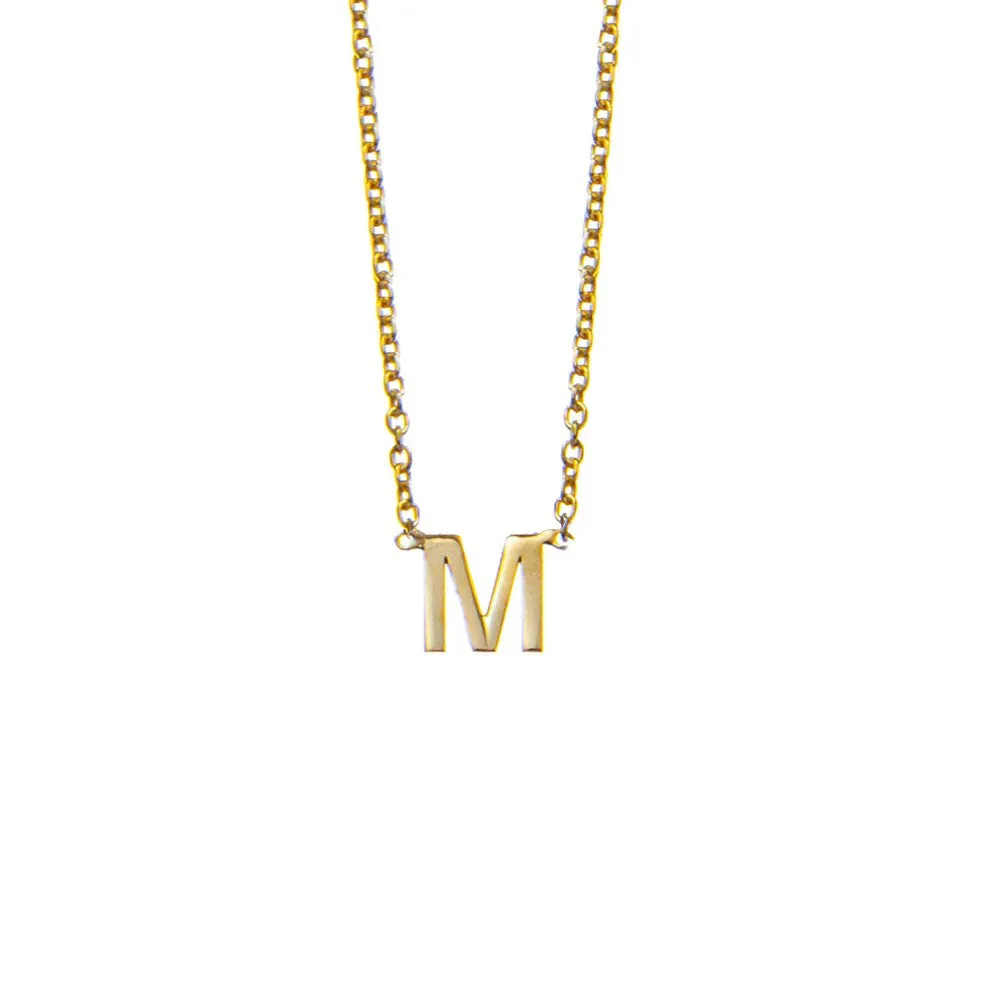 SOLID GOLD INITIAL NECKLACE