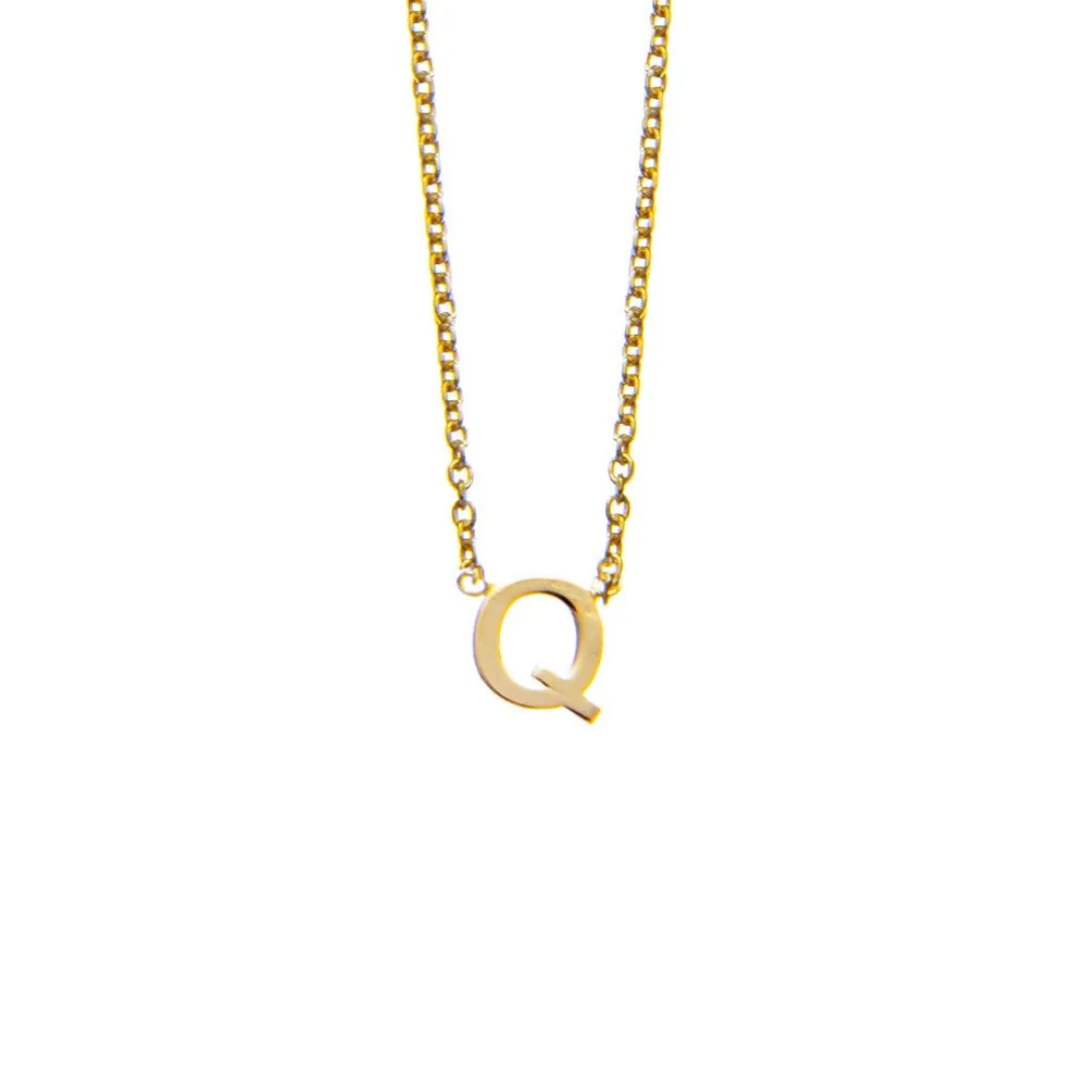 SOLID GOLD INITIAL NECKLACE