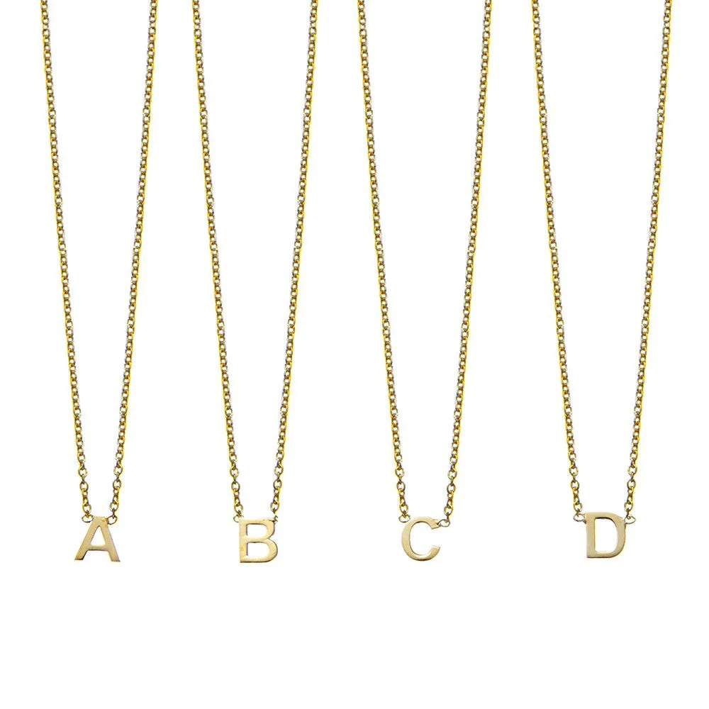 SOLID GOLD INITIAL NECKLACE