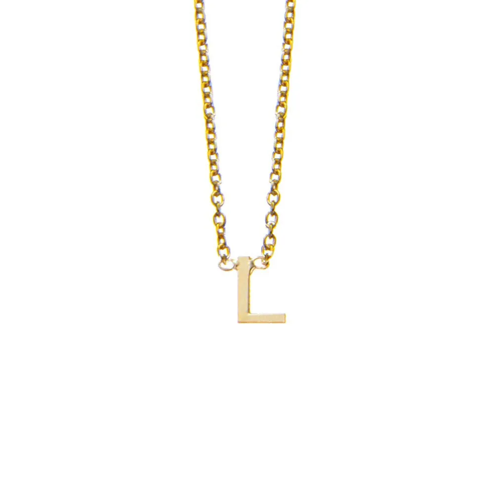 SOLID GOLD INITIAL NECKLACE