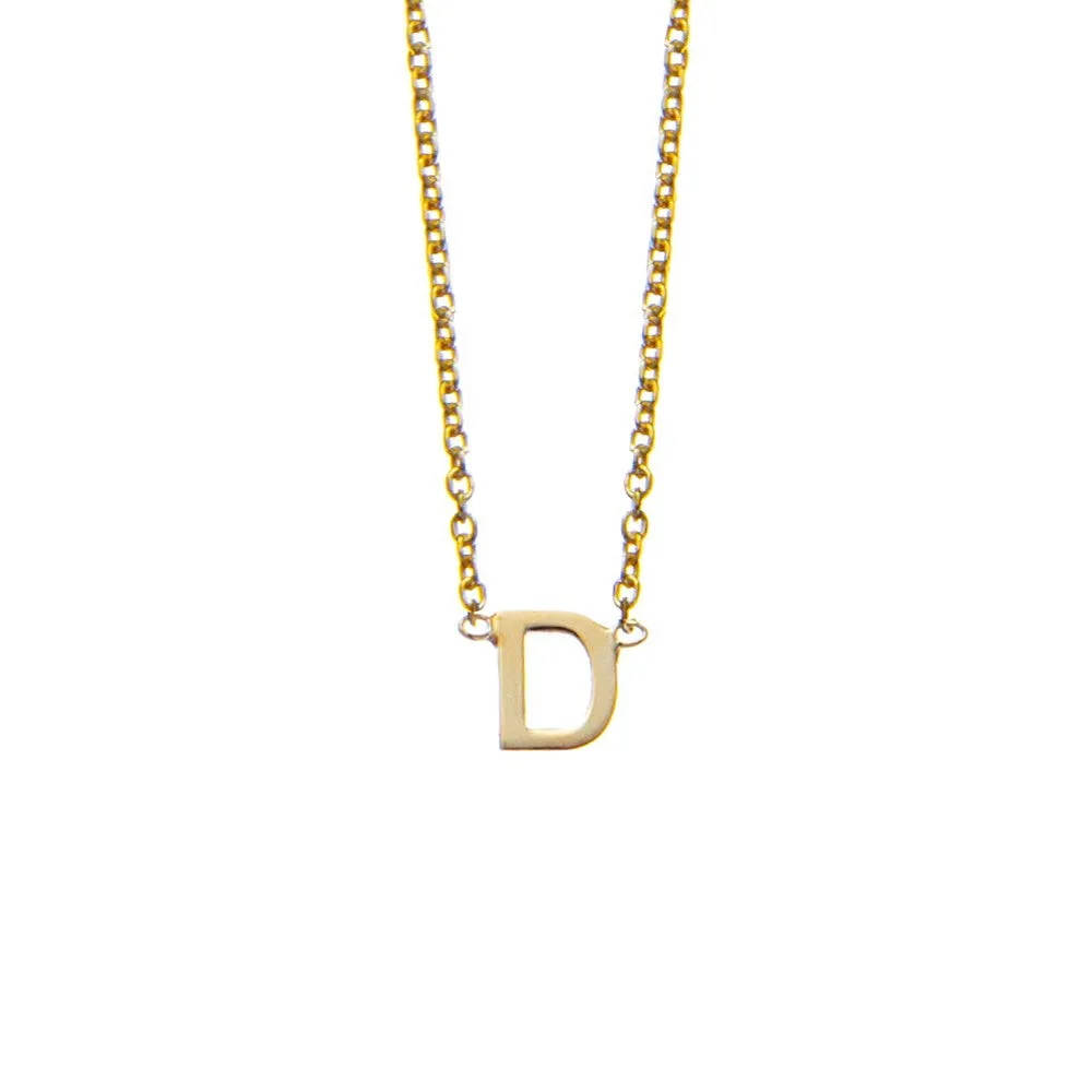 SOLID GOLD INITIAL NECKLACE