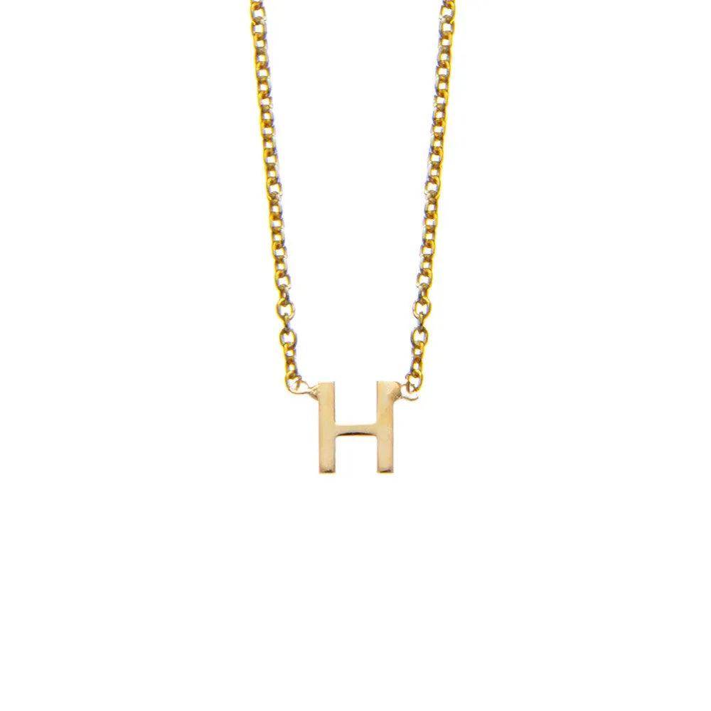 SOLID GOLD INITIAL NECKLACE