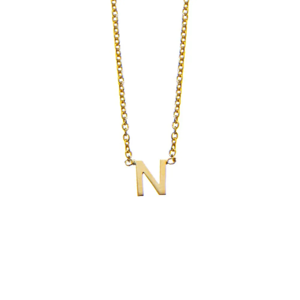 SOLID GOLD INITIAL NECKLACE