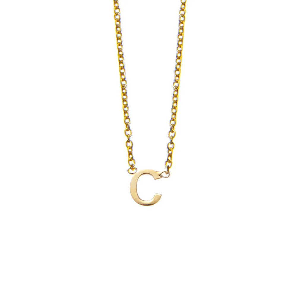 SOLID GOLD INITIAL NECKLACE