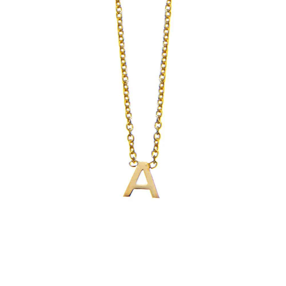 SOLID GOLD INITIAL NECKLACE
