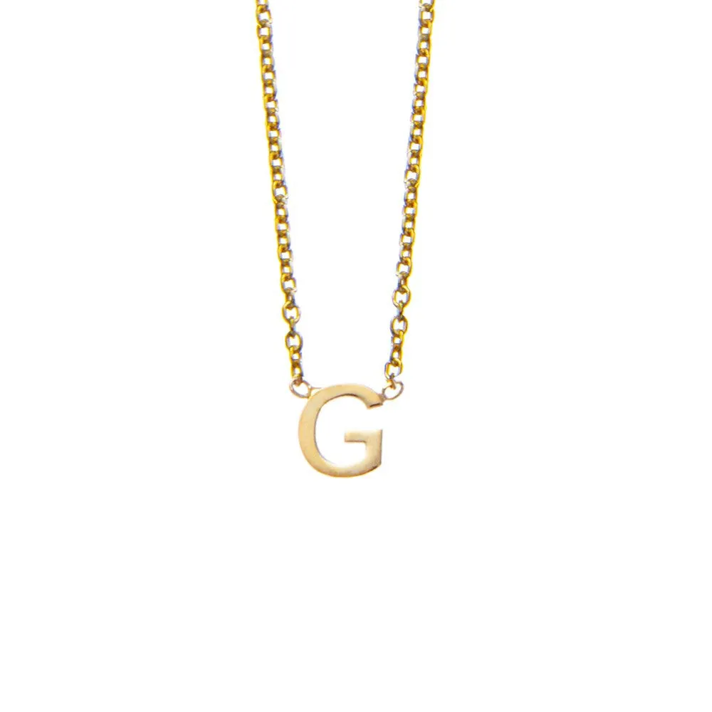 SOLID GOLD INITIAL NECKLACE