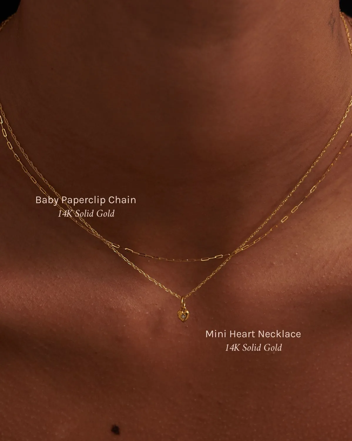 Solid Gold Mini Heart Necklace