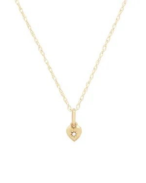 Solid Gold Mini Heart Necklace