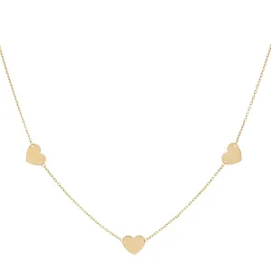 Solid Hearts Necklace 14K