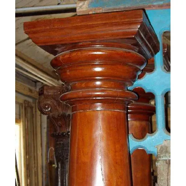 Solid Mahogany and Teak Architectural Column