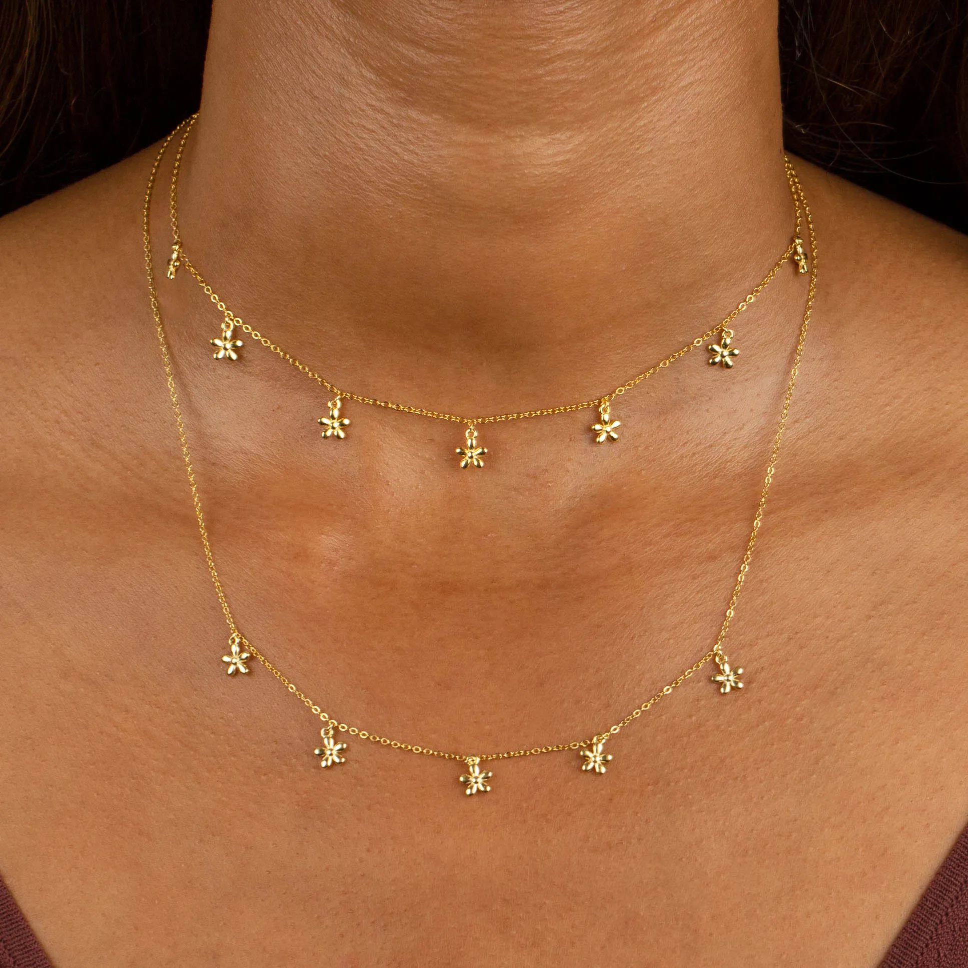 Solid Multi Flower Necklace