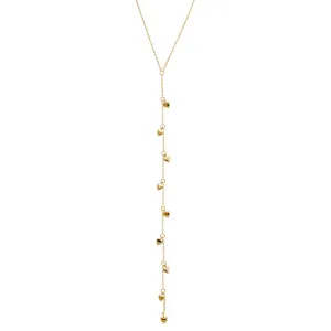 Solid Puffy Hearts Lariat Necklace 14K