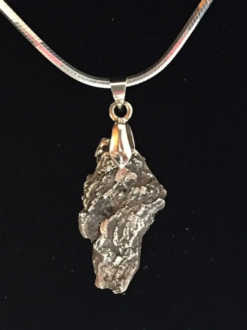 Solid Sterling Silver Pine Tree Bark Necklace
