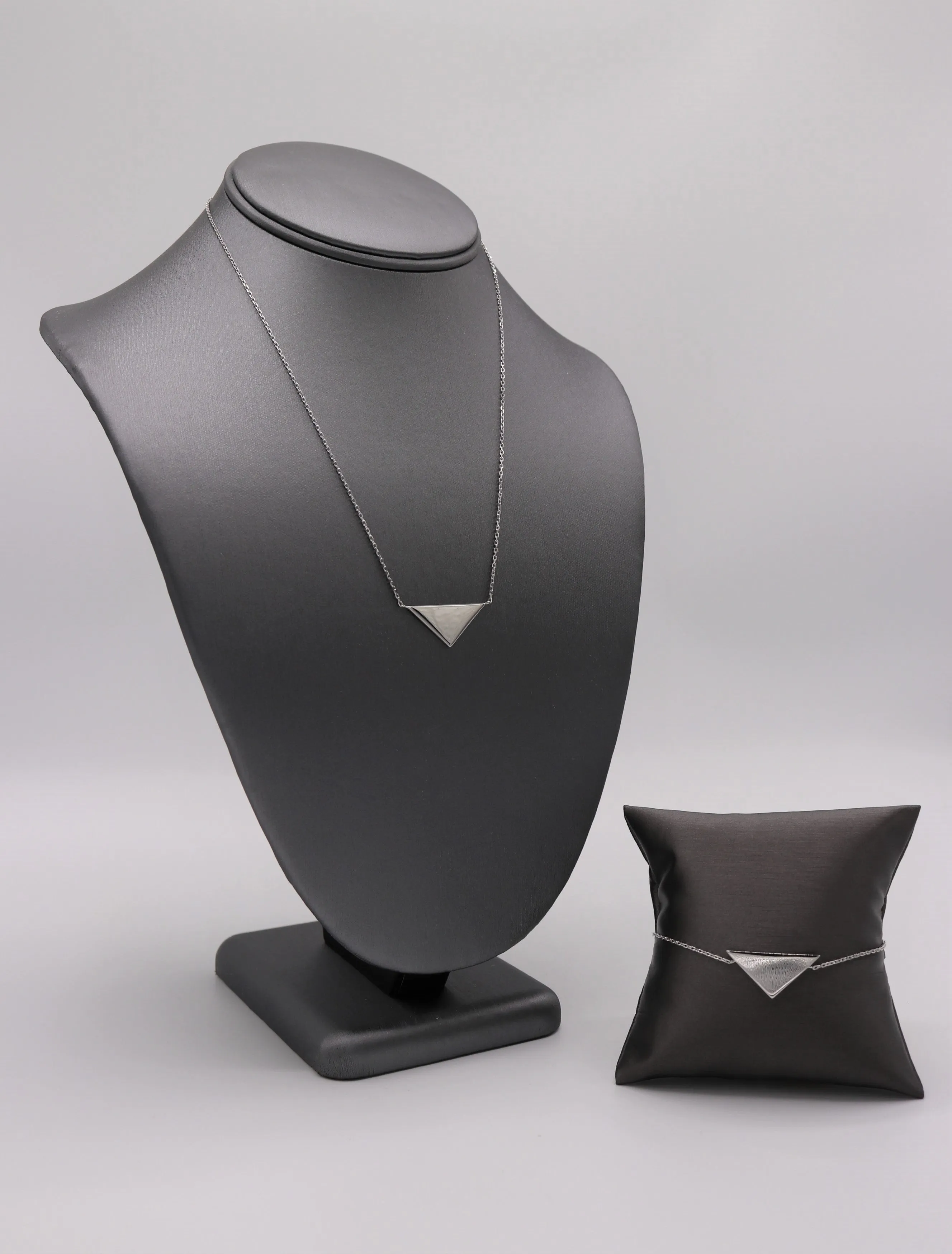 Solid Triangle Silver Necklace